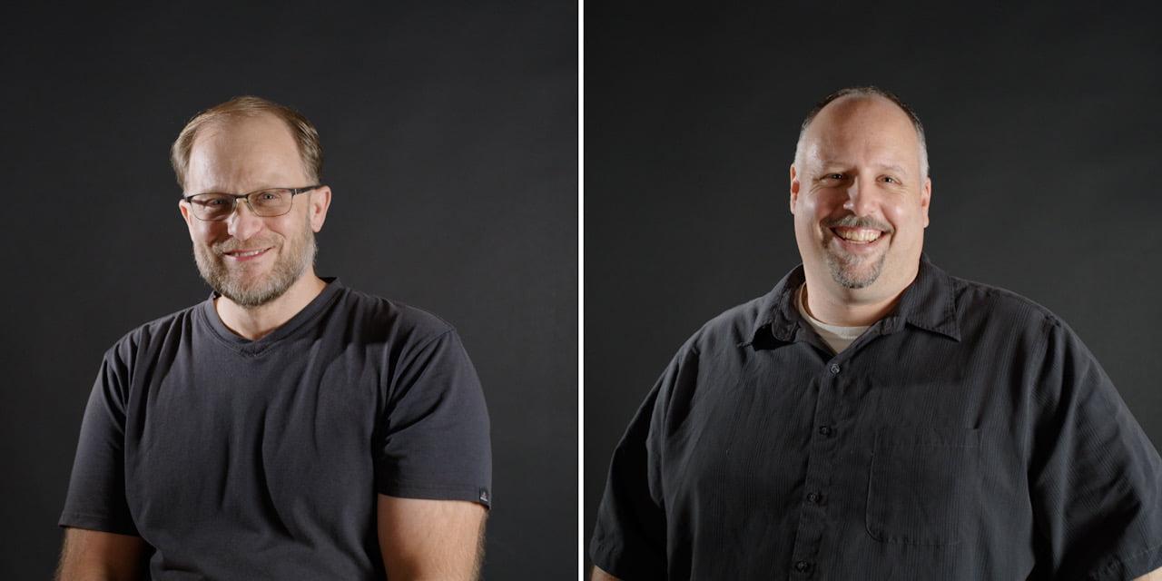 (L) Tim Morten, CEO and Production Director, (R) Tim Campbell, President and Game Director