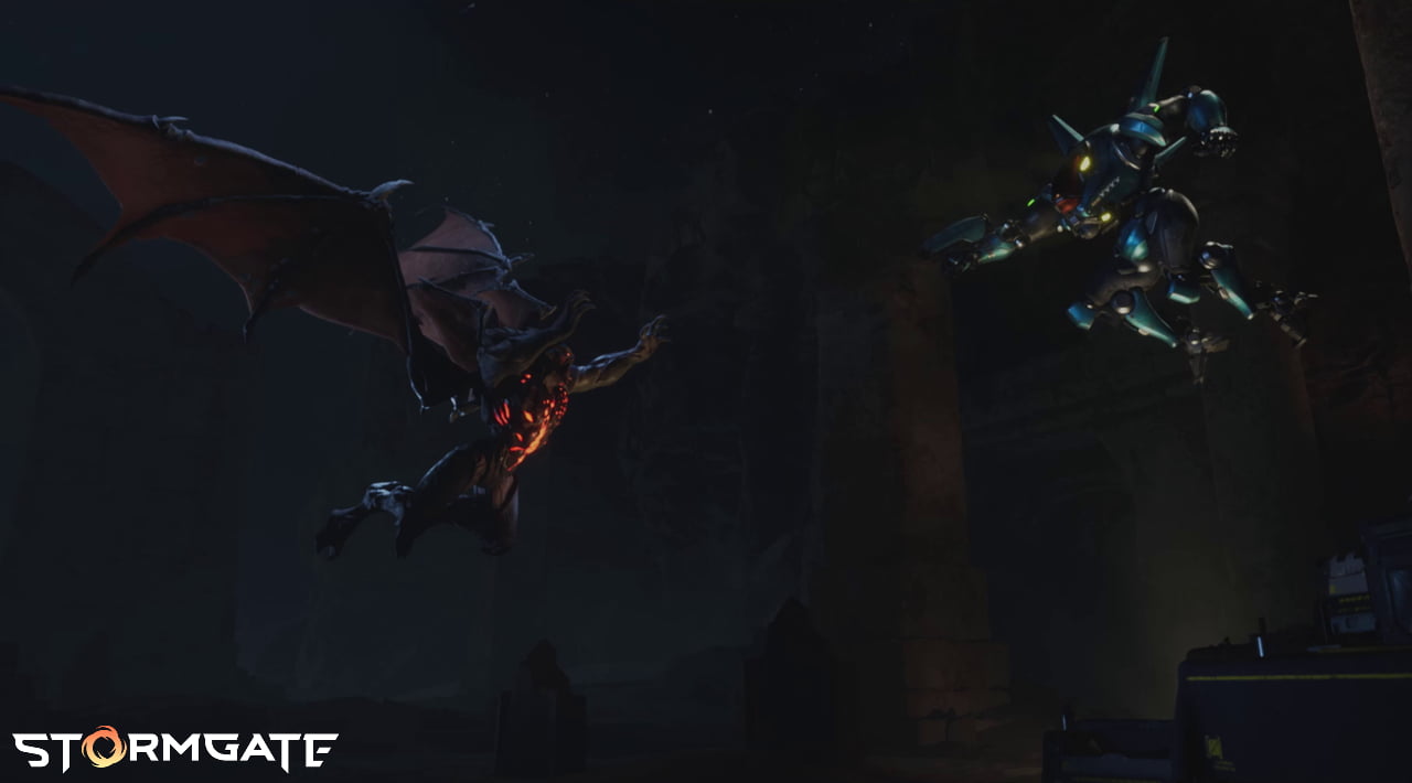 The money shot: humans in mechs taking on infernals